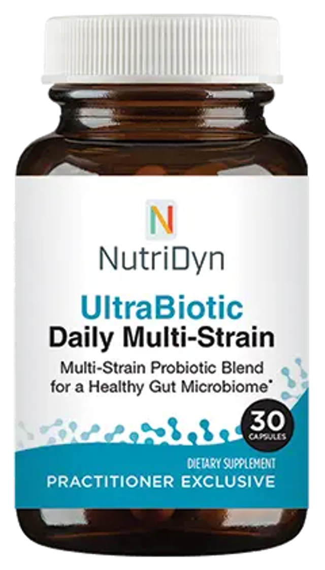 NutriDyn UltraBiotic Daily Multi-Strain supplement bottle