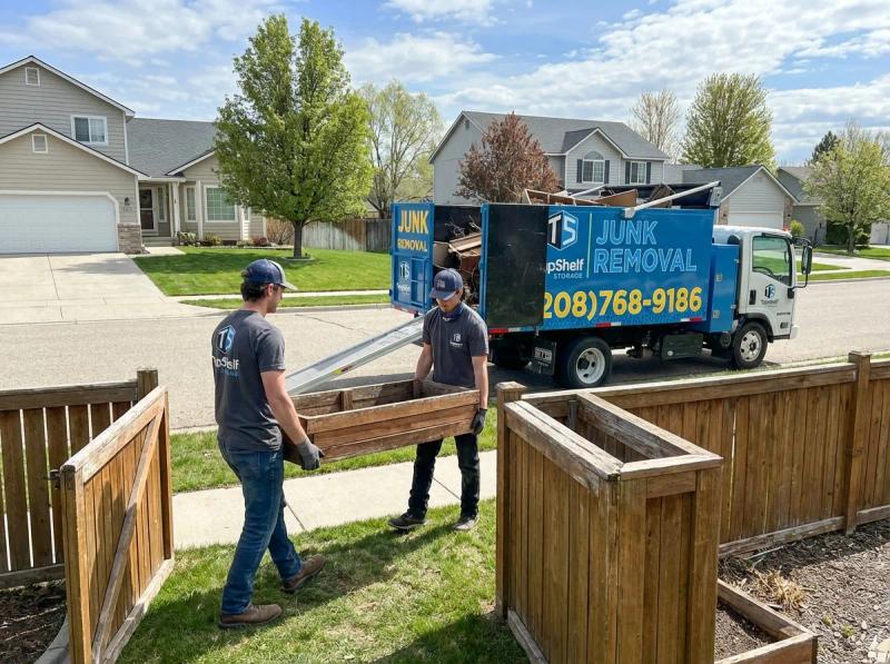 Top Shelf garden planter box removal job at a residential property in Meridian Idaho