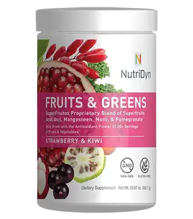 NutriDyn Fruits and Greens supplement container