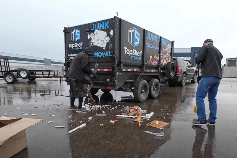 Top Shelf crew performing a retail store cleanout