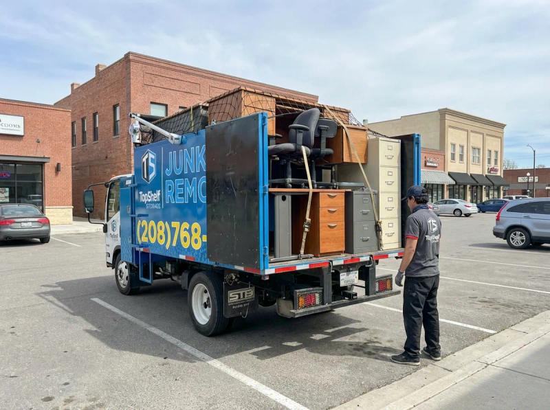 Top Shelf office furniture and equipment cleanout job at a property in Boise Idaho