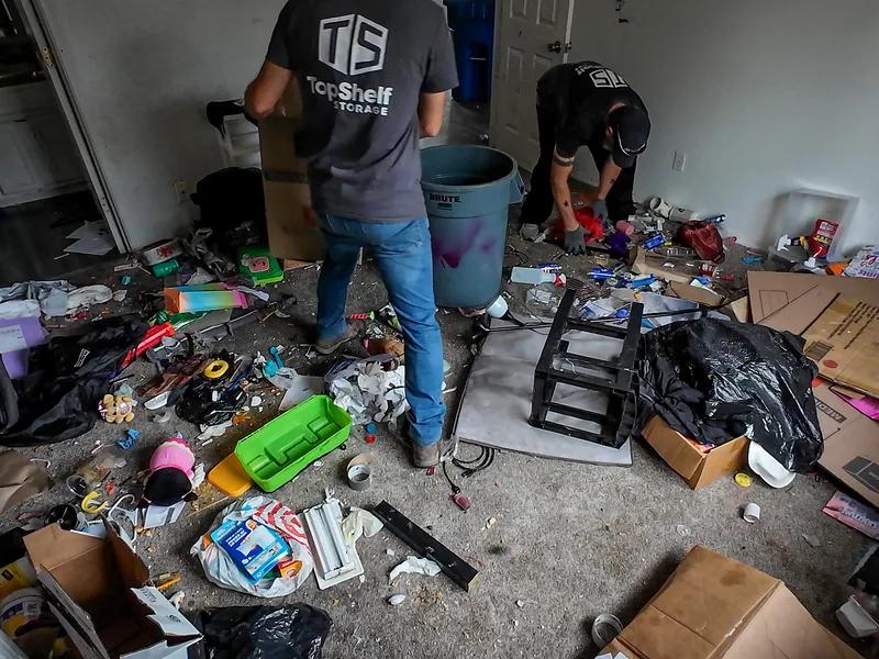 Top Shelf crew clearing junk from a property in Eagle Idaho