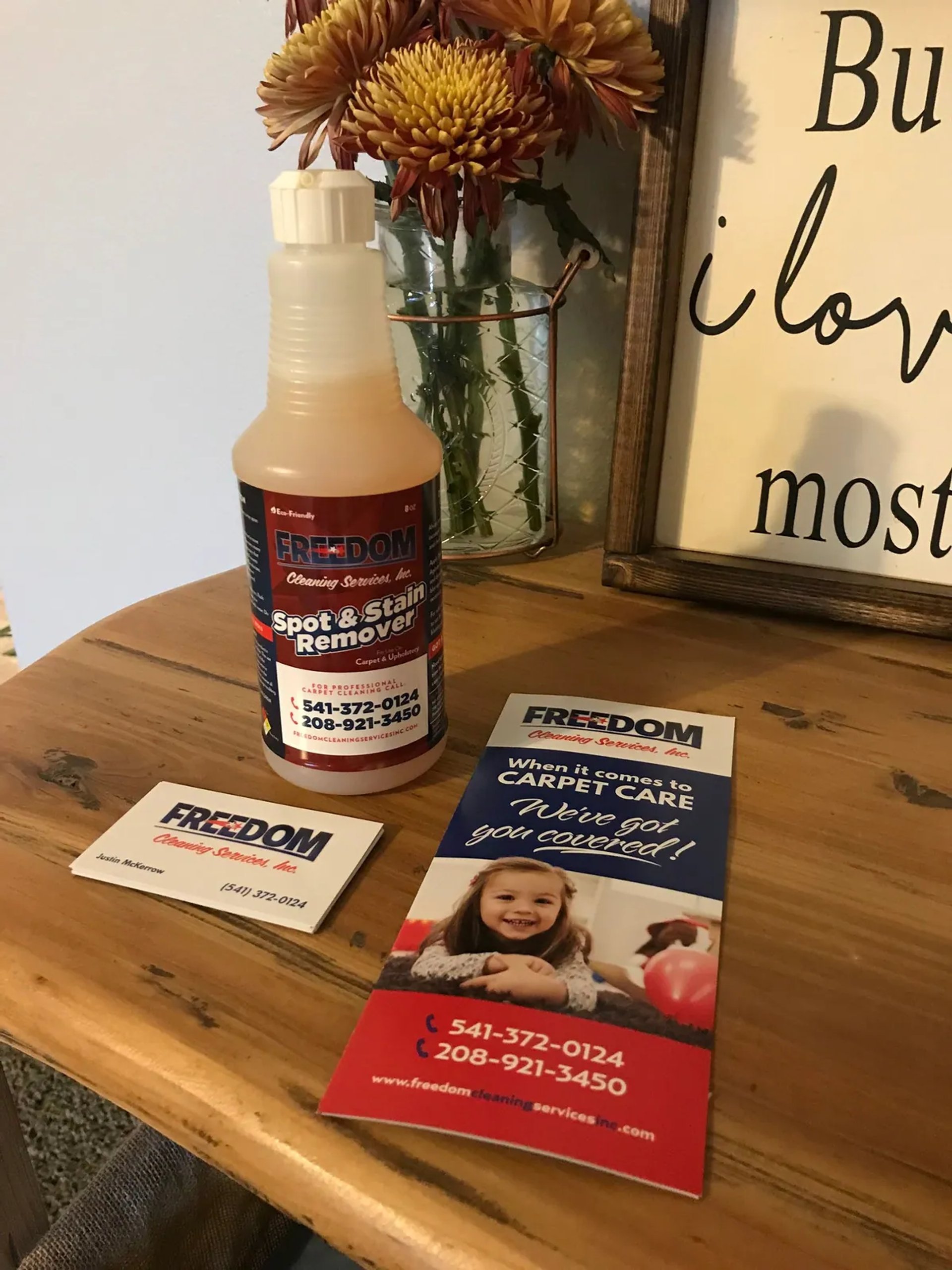 Inside the Freedom Cleaning Services shop
