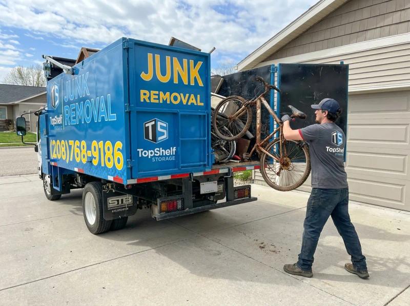 Top Shelf bicycle removal job at a residential property in Eagle Idaho