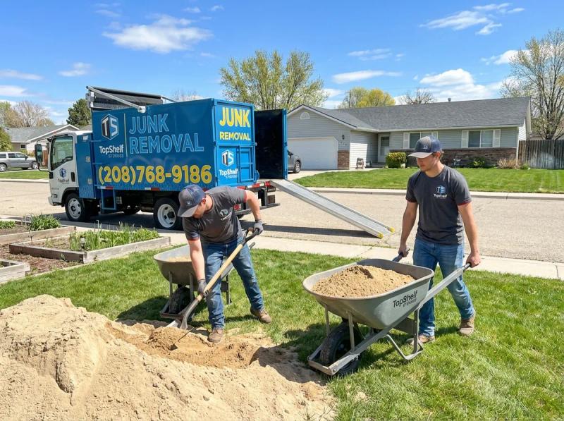 Top Shelf sand removal job at a residential property in Emmett Idaho