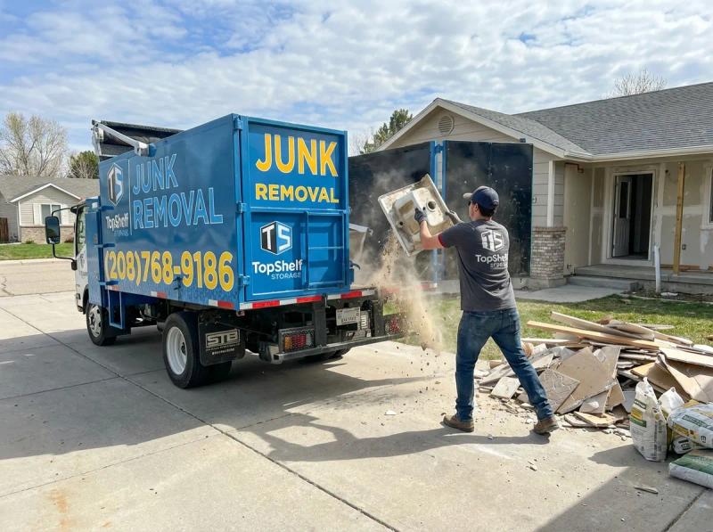 Professional sink removal and haul-away by Top Shelf crew in Emmett Idaho