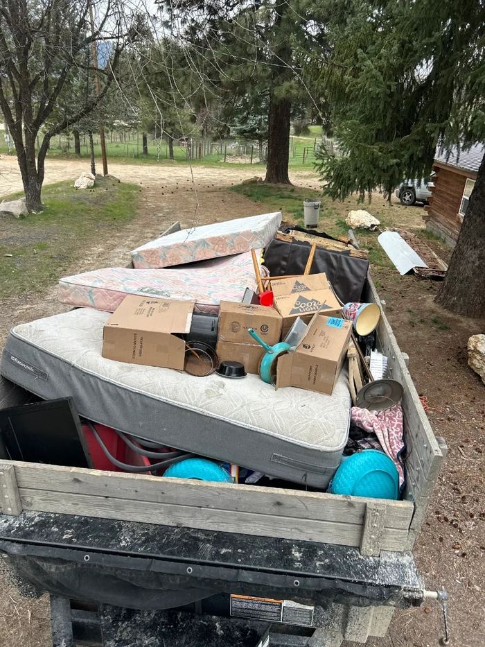 Trailer full of household items from a property cleanout