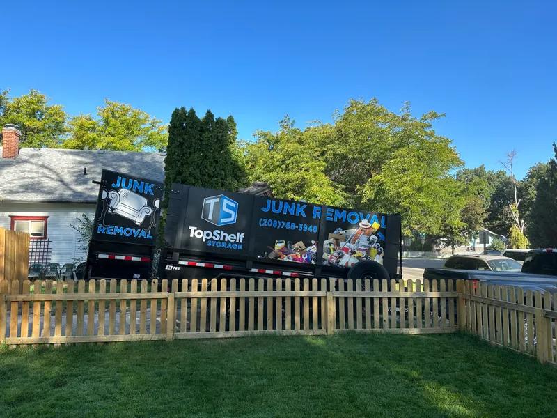 Top Shelf junk removal truck fully loaded after a sporting equipment cleanout