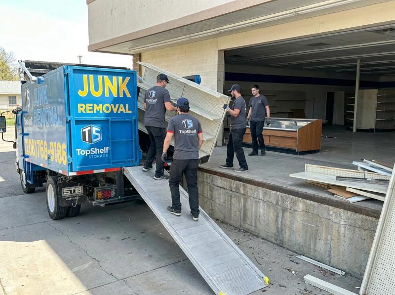 Top Shelf crew cleaning out a grocery store from a residential property in Garden City Idaho