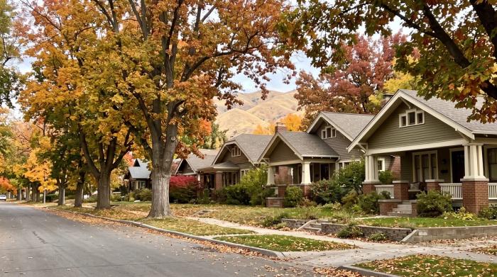 Boise's North End in autumn