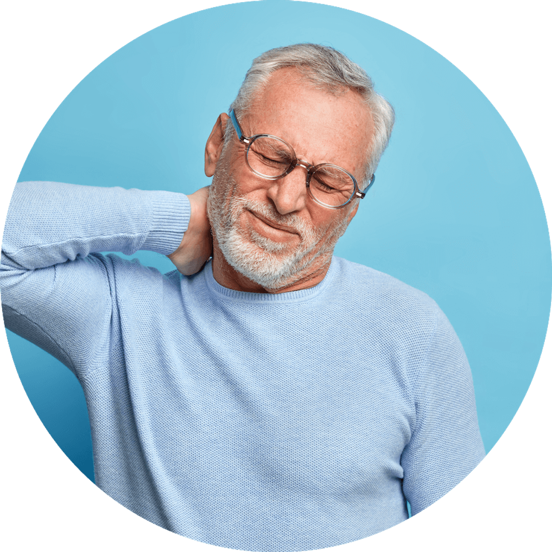 Man suffering from neck pain seeking chiropractic treatment in Minot, ND