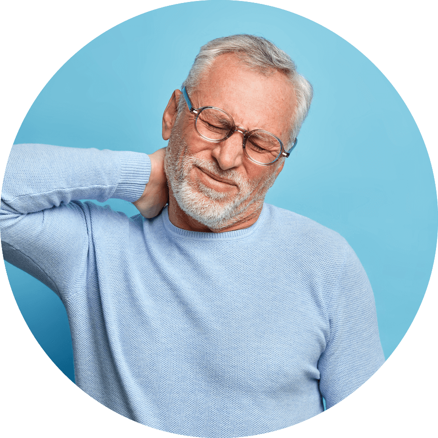 Man suffering from neck pain seeking chiropractic treatment in Minot, ND