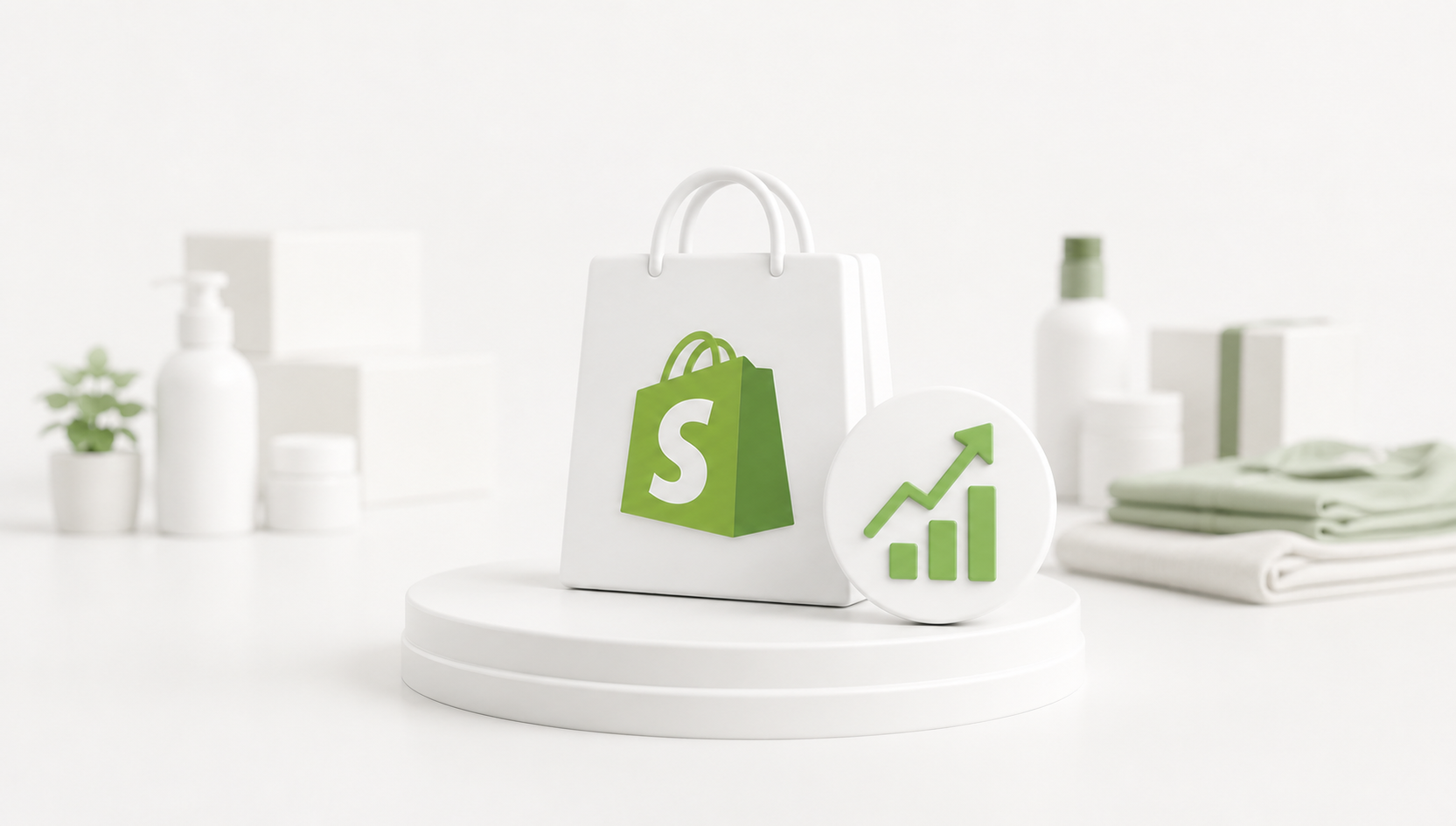 Customer shopping online with packages and a laptop