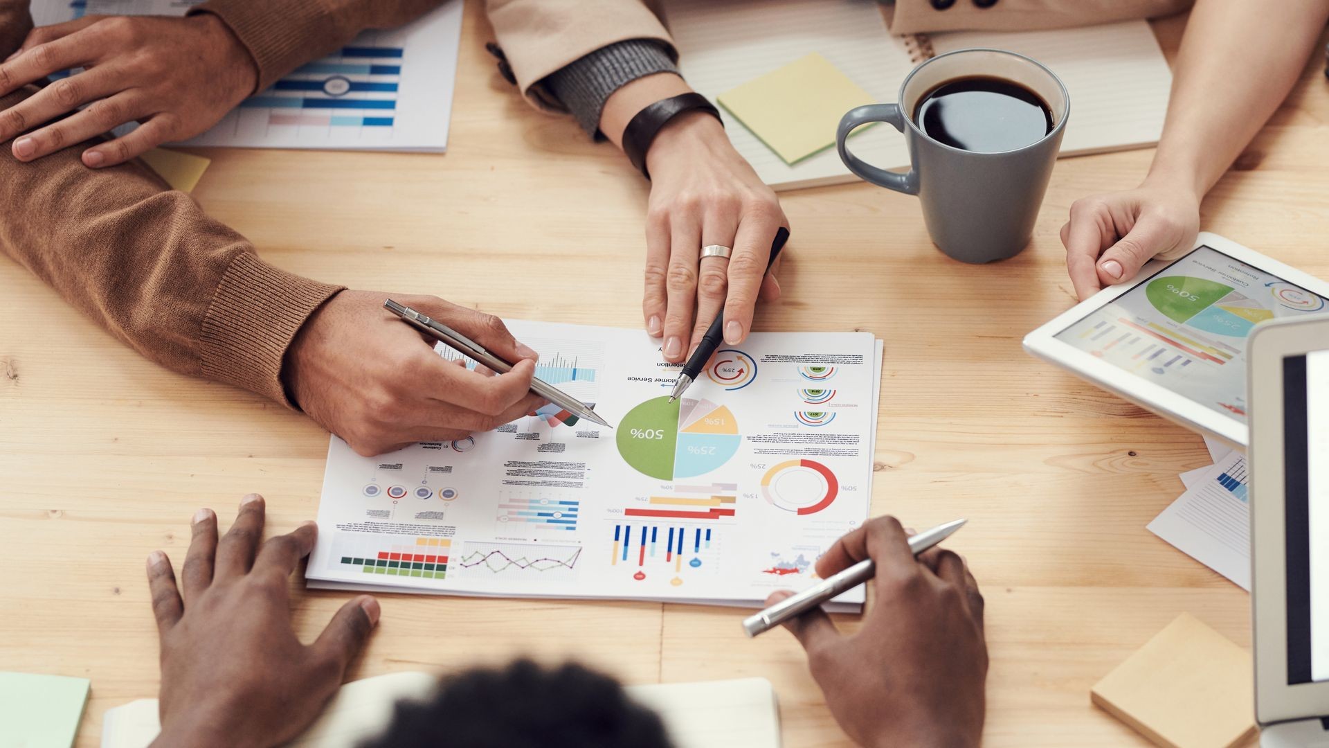 Professional team collaborating in a bright modern office