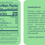 Nutrition label for watermelon mojito zero-proof mocktail (12 fl oz can) contains 5% juice. Nutrition per serving: 25 calories, 0g total fat, 10mg sodium (0% DV), 6g total carbohydrate (2% DV) with 4g total sugars (including 3g added, 6% DV), and 0g protein. Ingredients include filtered water, organic mojito tea infusion (spearmint), organic agave, natural flavors, pear, lime, and watermelon juice concentrates, vegetable juice for color, guayusa extract, L-theanine powder, and lemon balm powder. Contains 10mg caffeine from guayusa, which is less than half the caffeine in a cup of tea. Consult a physician before use if pregnant or nursing.