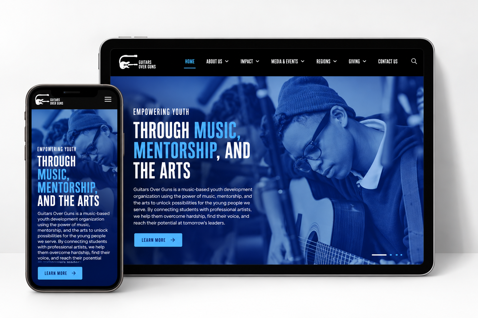 Guitar over Guns homepage