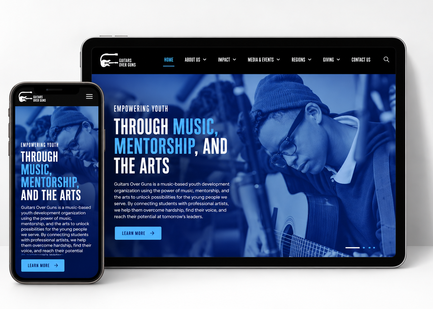 Guitar over Guns homepage