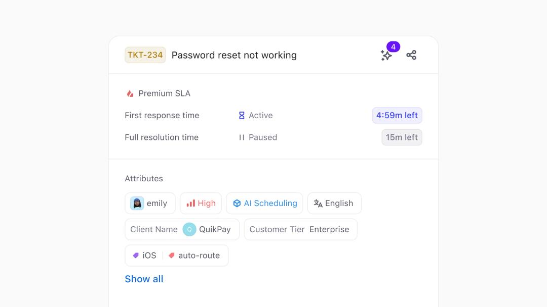Real-time SLA timers on Conversation and Ticket panel.webp