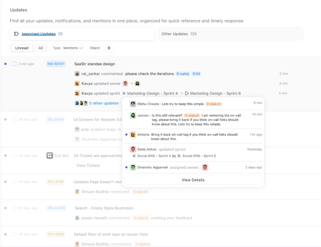 Streamlined notifications