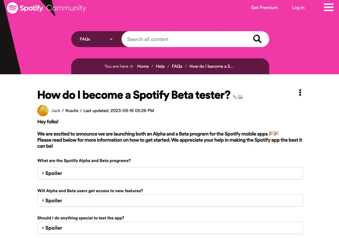 spotify beta