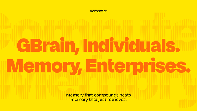 GBrain is for Individuals, Computer Memory is for Enterprises.