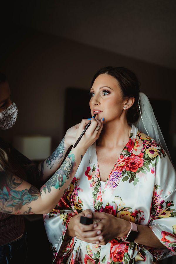 Bridal portrait photograph with makeup artistry done by Jillian Dawson