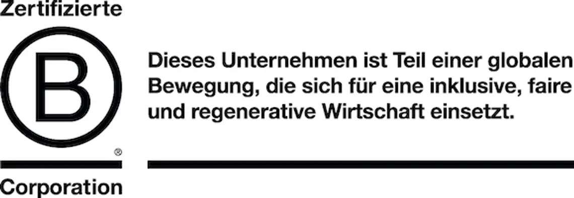 B-Corp-Logo mit Tagline