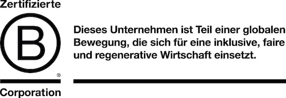 B-Corp-Logo mit Tagline