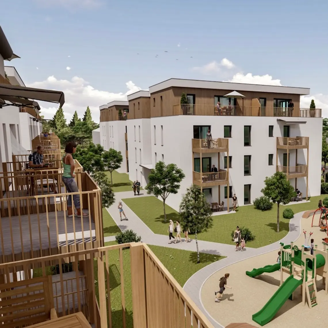 Siedlung mit Kinderspielplatz