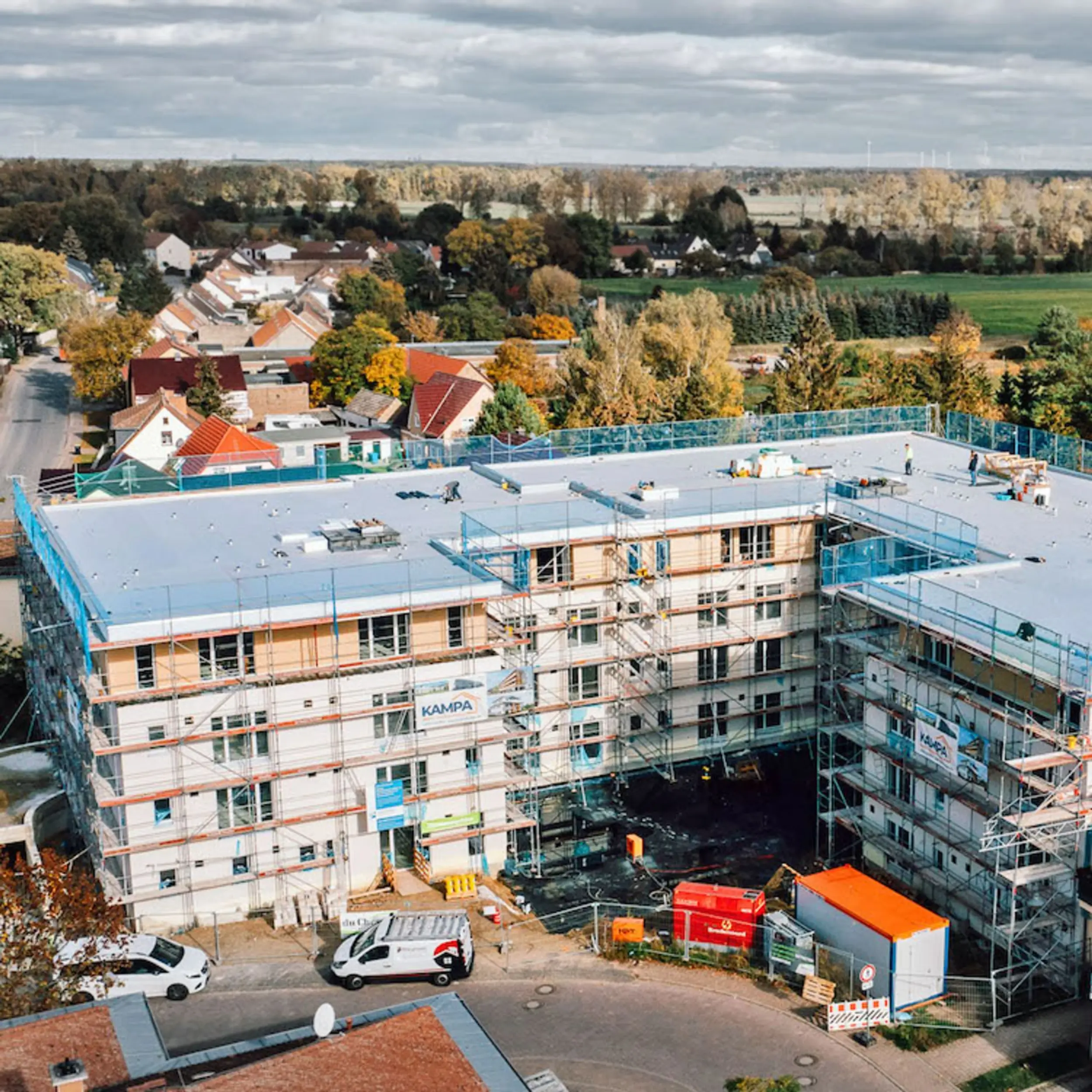 Baustelle eines Mehrfamilienhauses