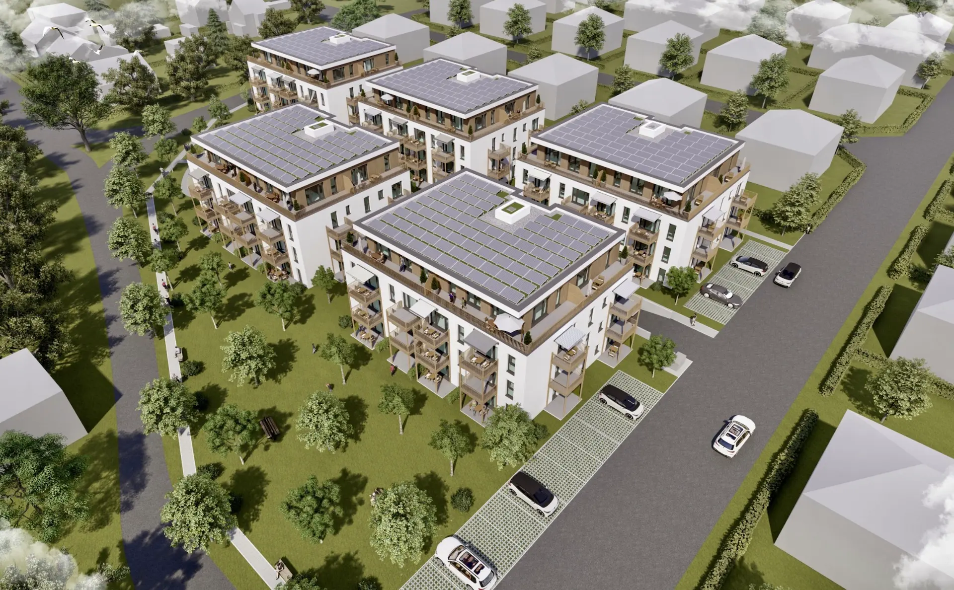 Gebäudedächer mit Photovoltaik