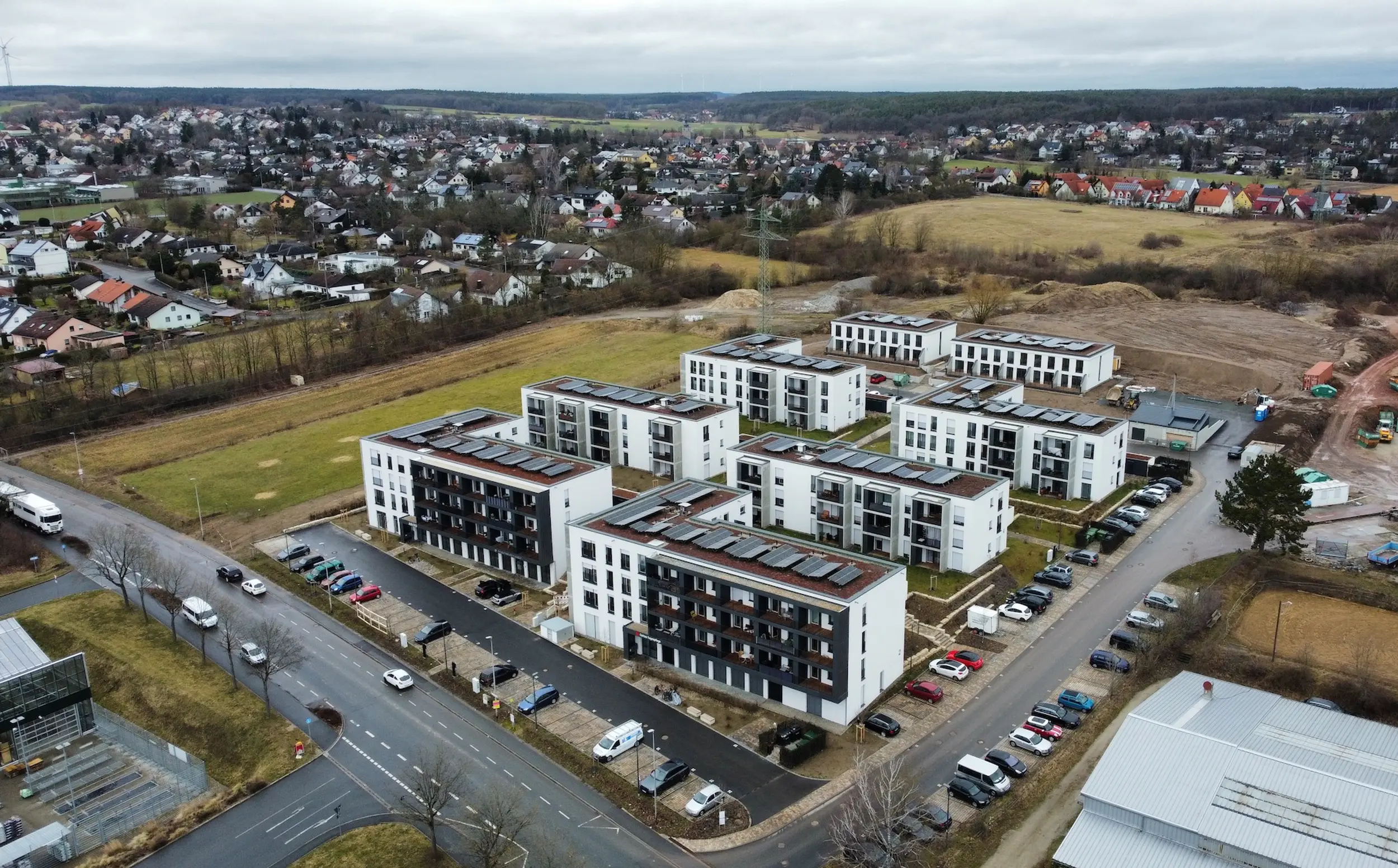 Wohngebäude mit Photovoltaik