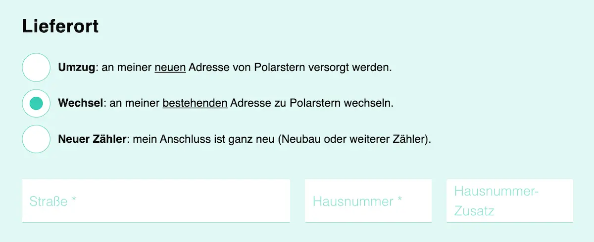 Stromvertrag Lieferort