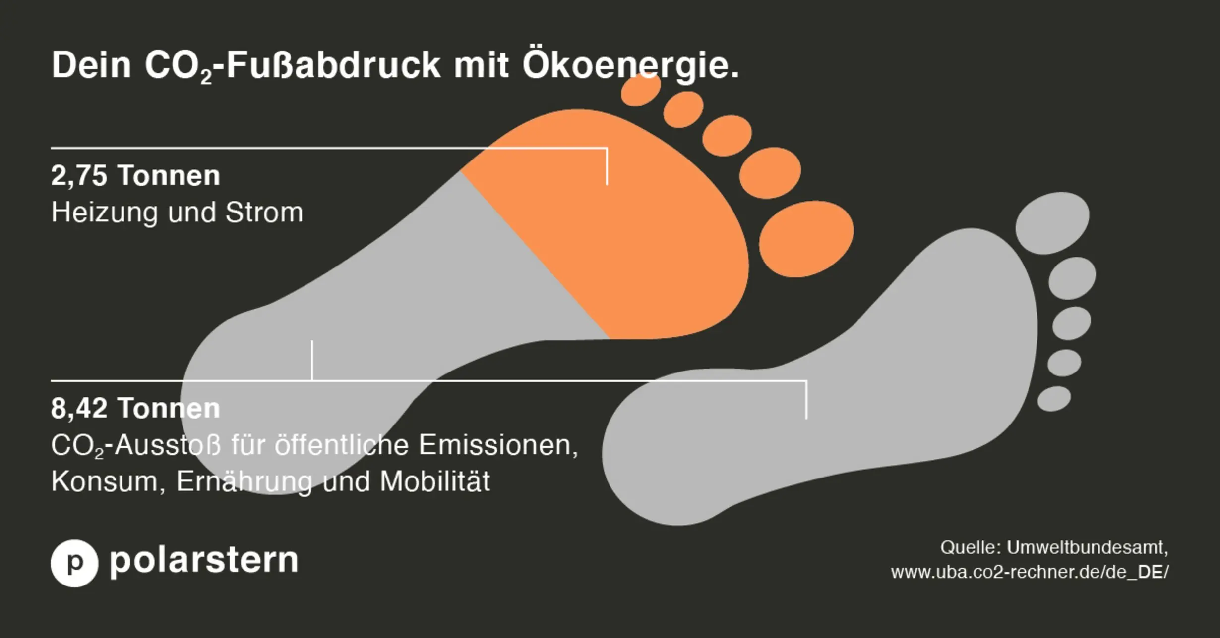 Dein CO₂-Fußabdruck mit Ökoenergie.