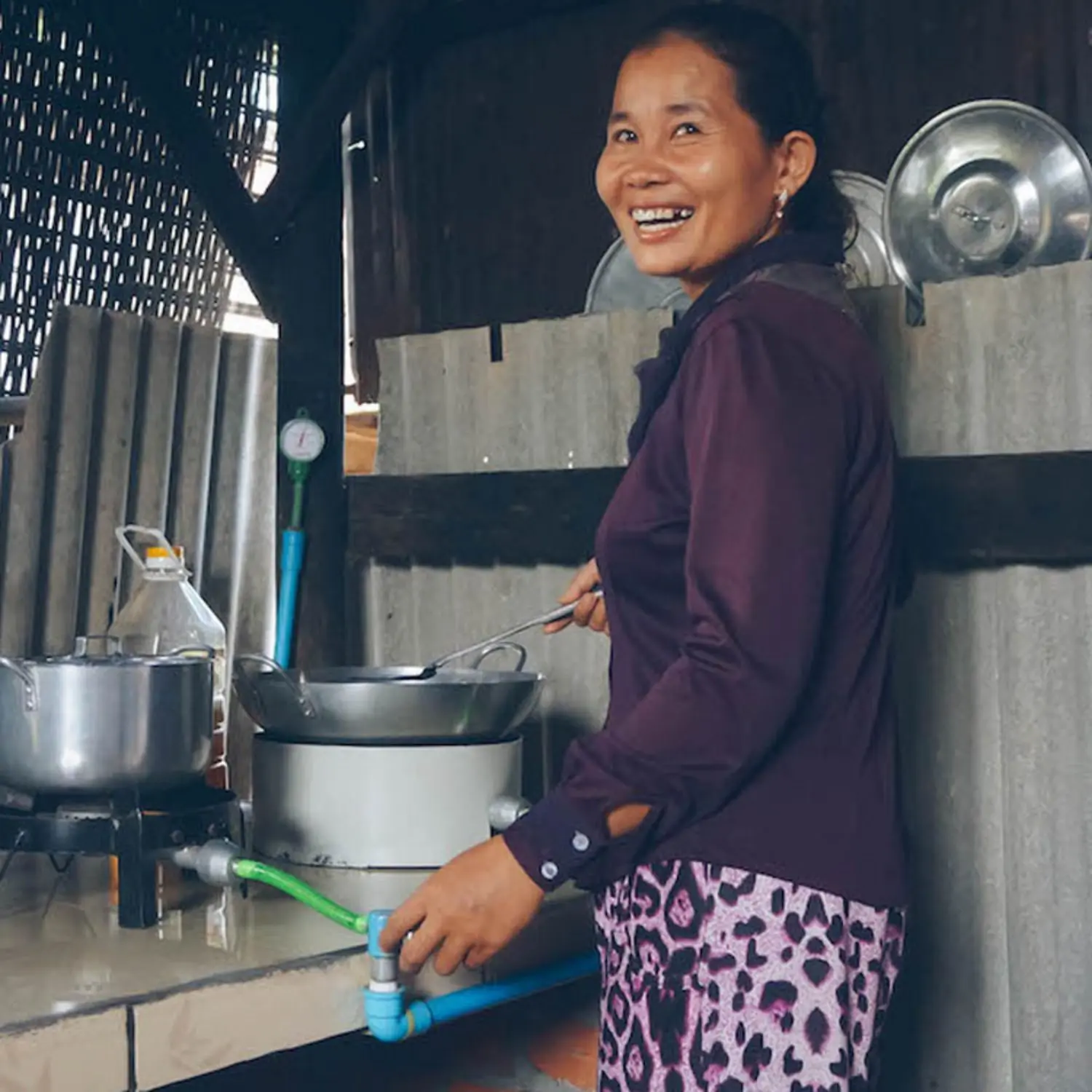 Kochen mit Biogas in Kambodscha