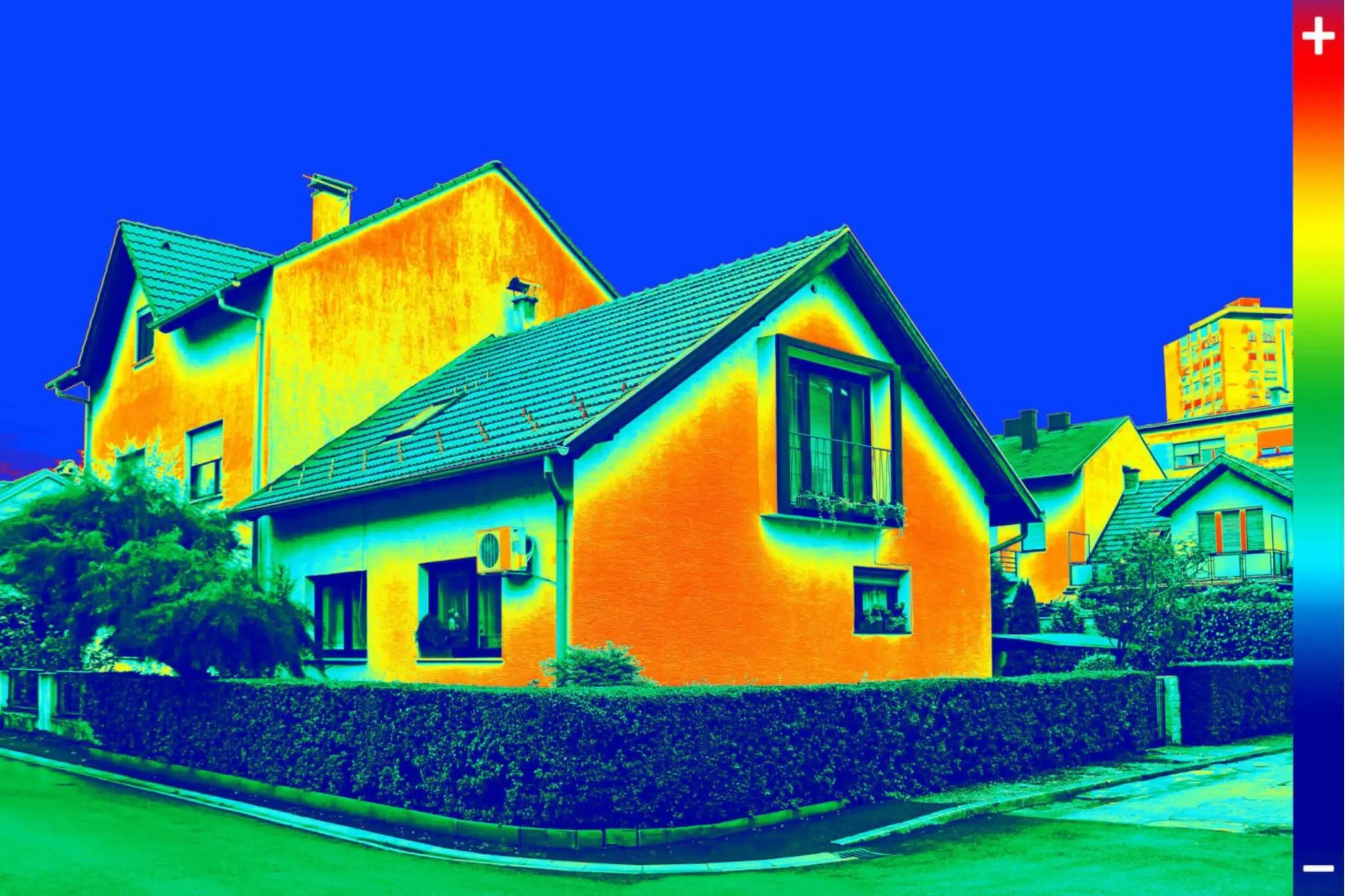 Wärmebildaufnahme eines Gebäudes