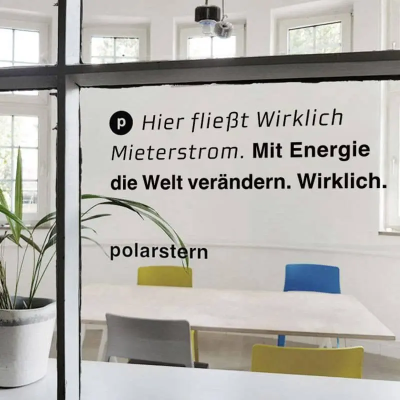 Mieterstrom-Aufkleber für Fenster und Türen