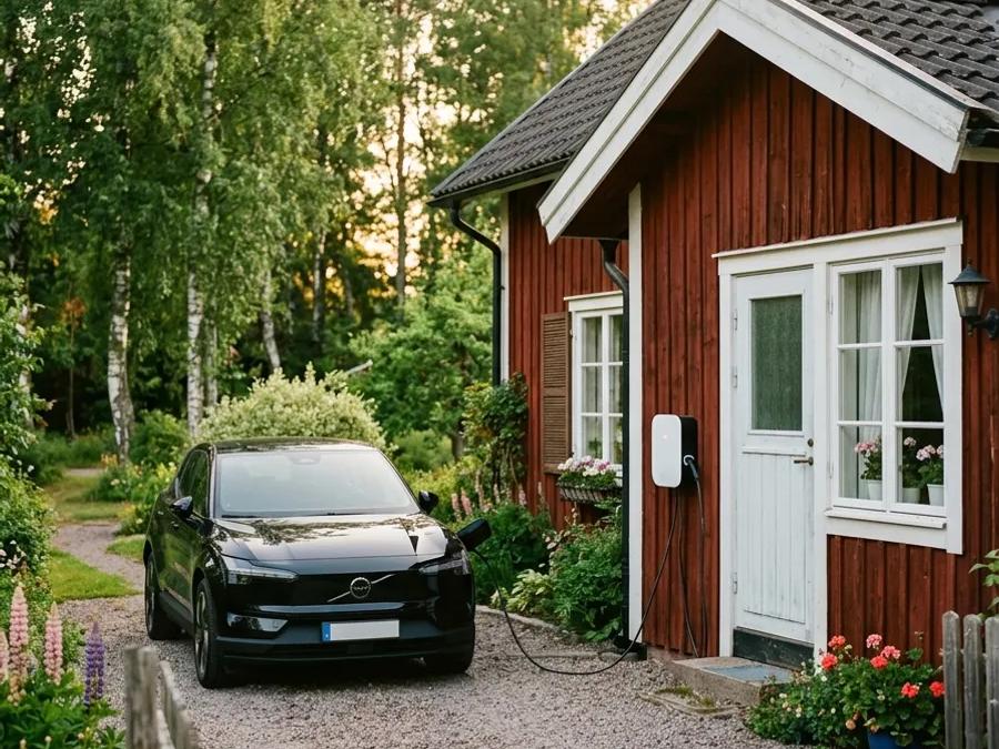 Laddbox som laddar på din egen el