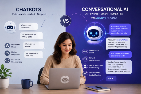 Chatbots vs Conversational AI: Why Zuvany AI Agent Is the Future of Customer Support