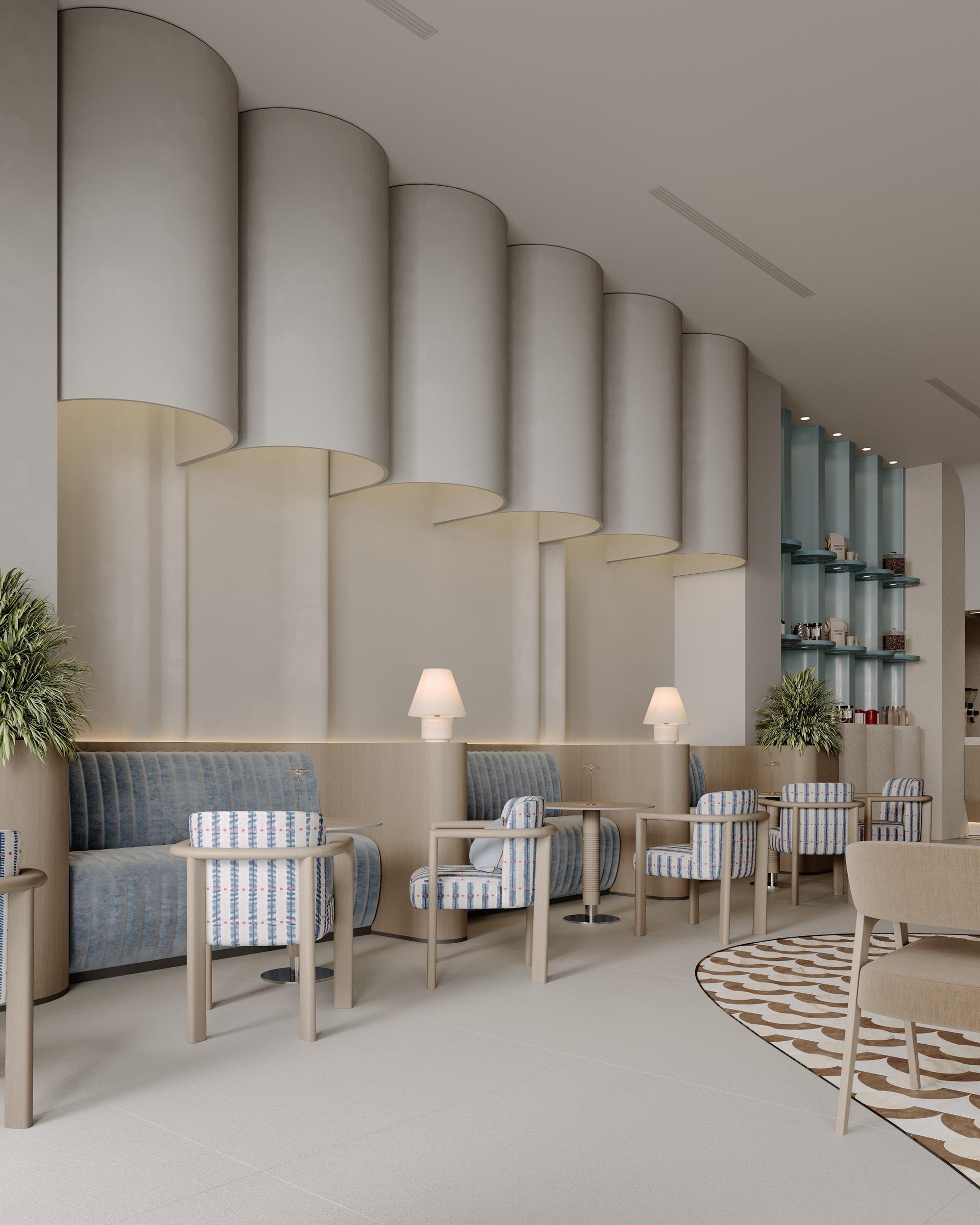Fluted arch seating