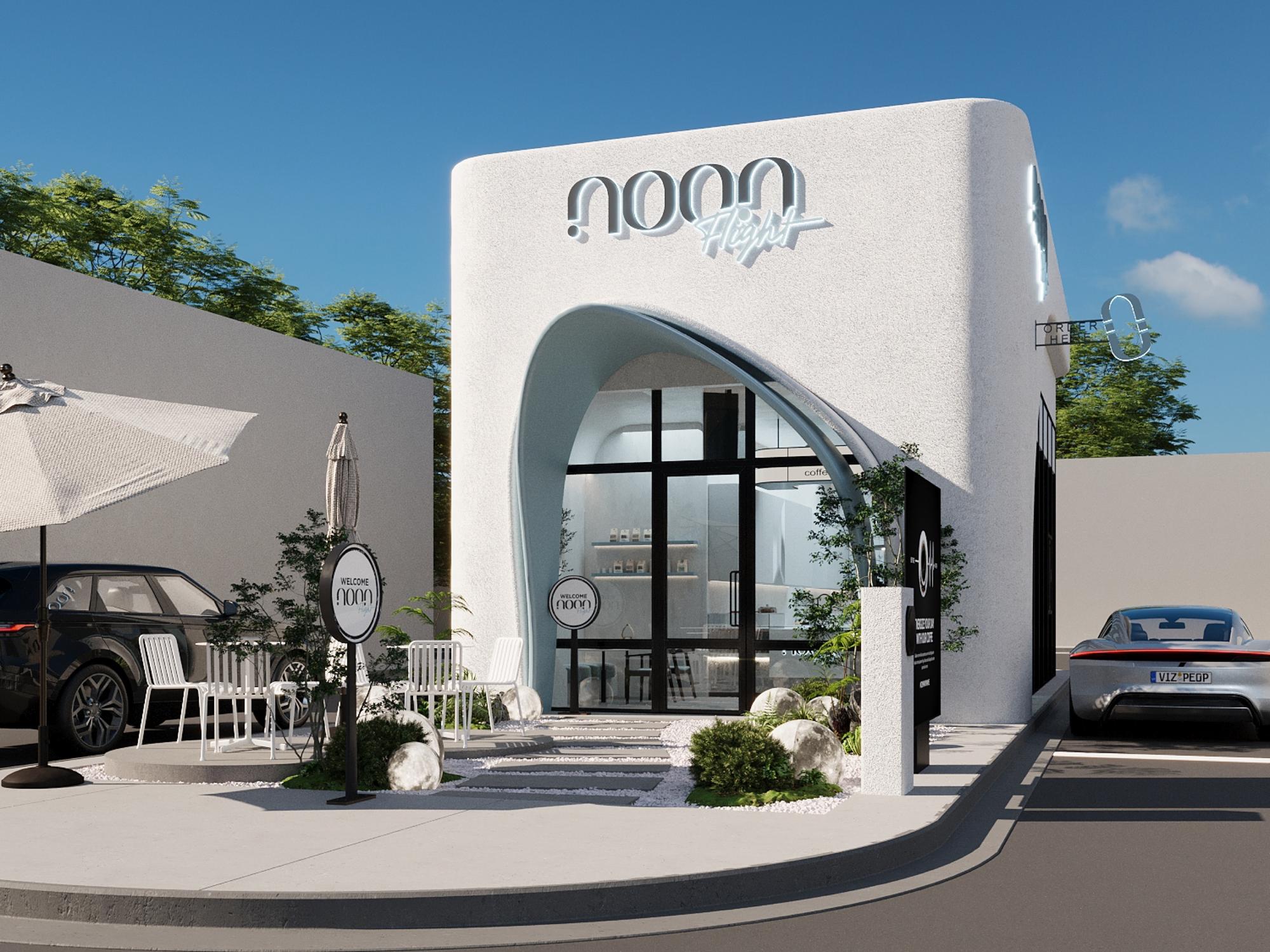 Entry terrace by day