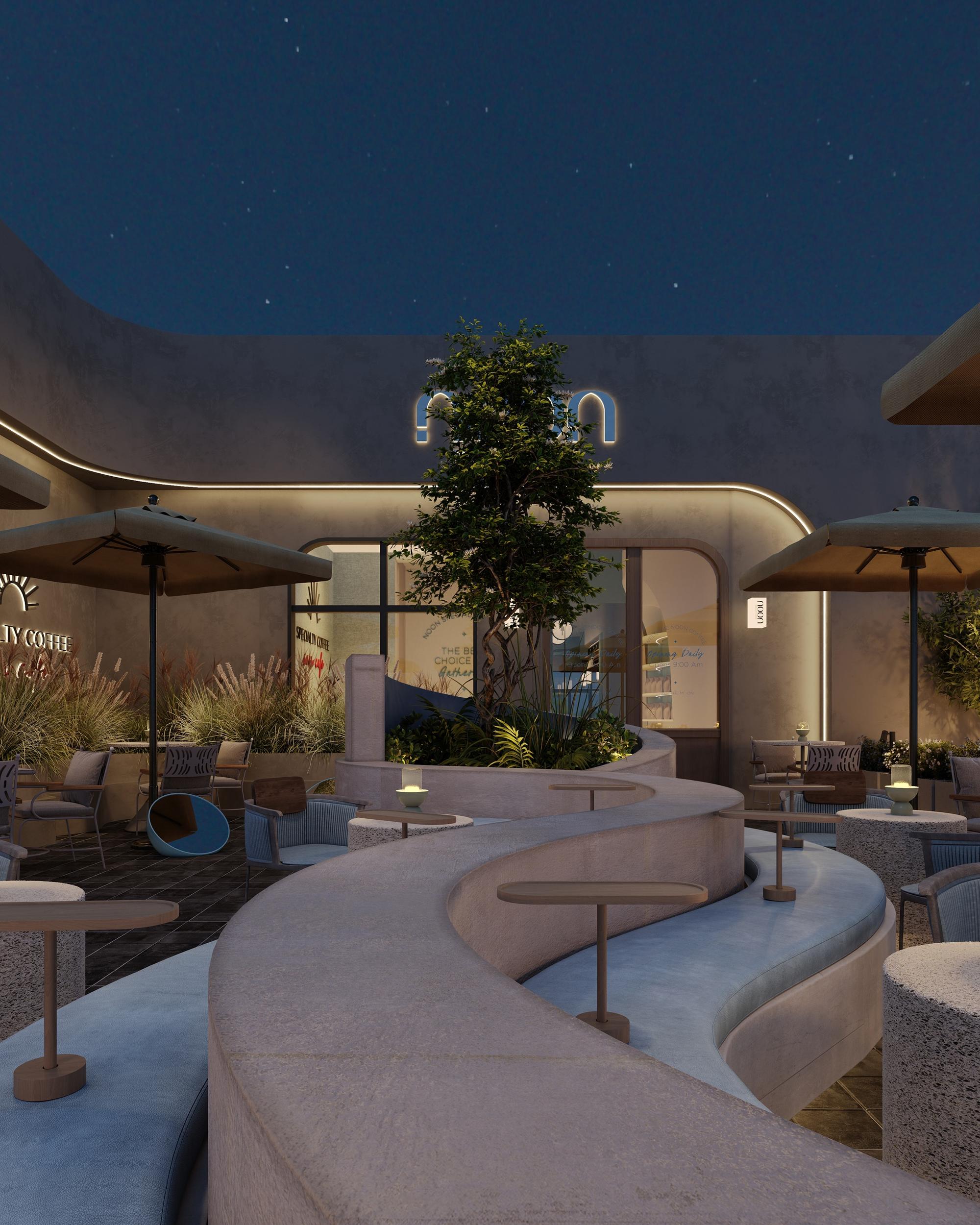 Terrace at night