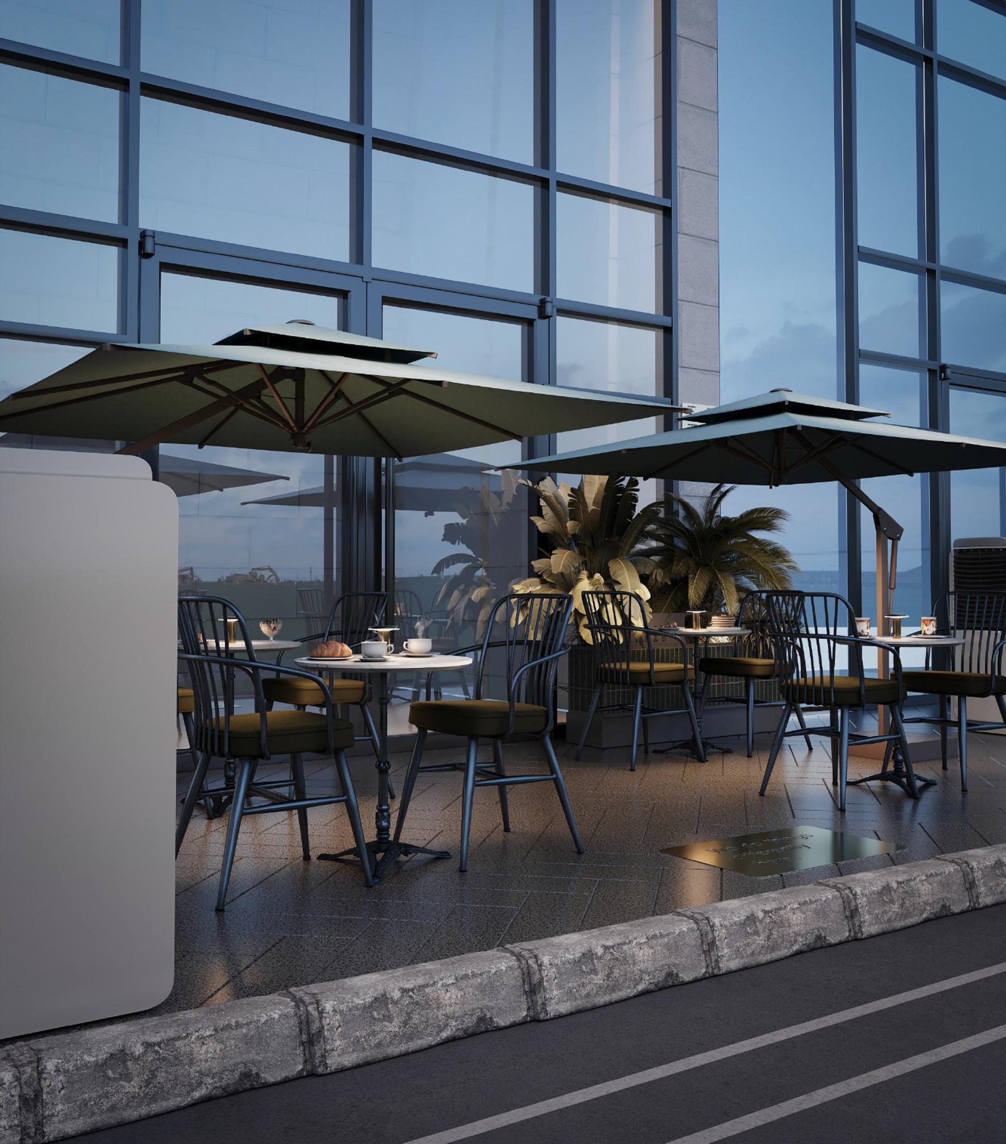 Terrace at night