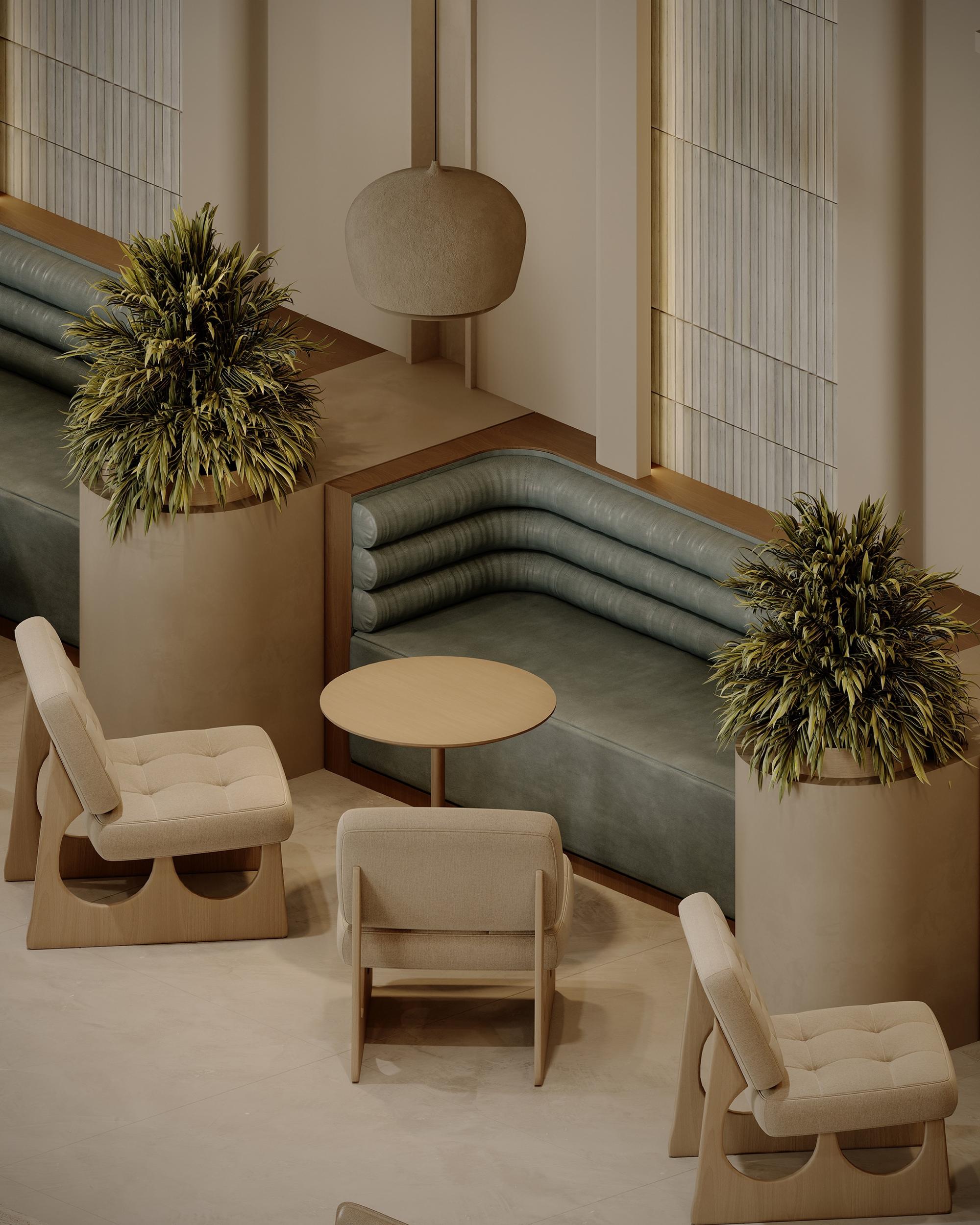 Green banquette