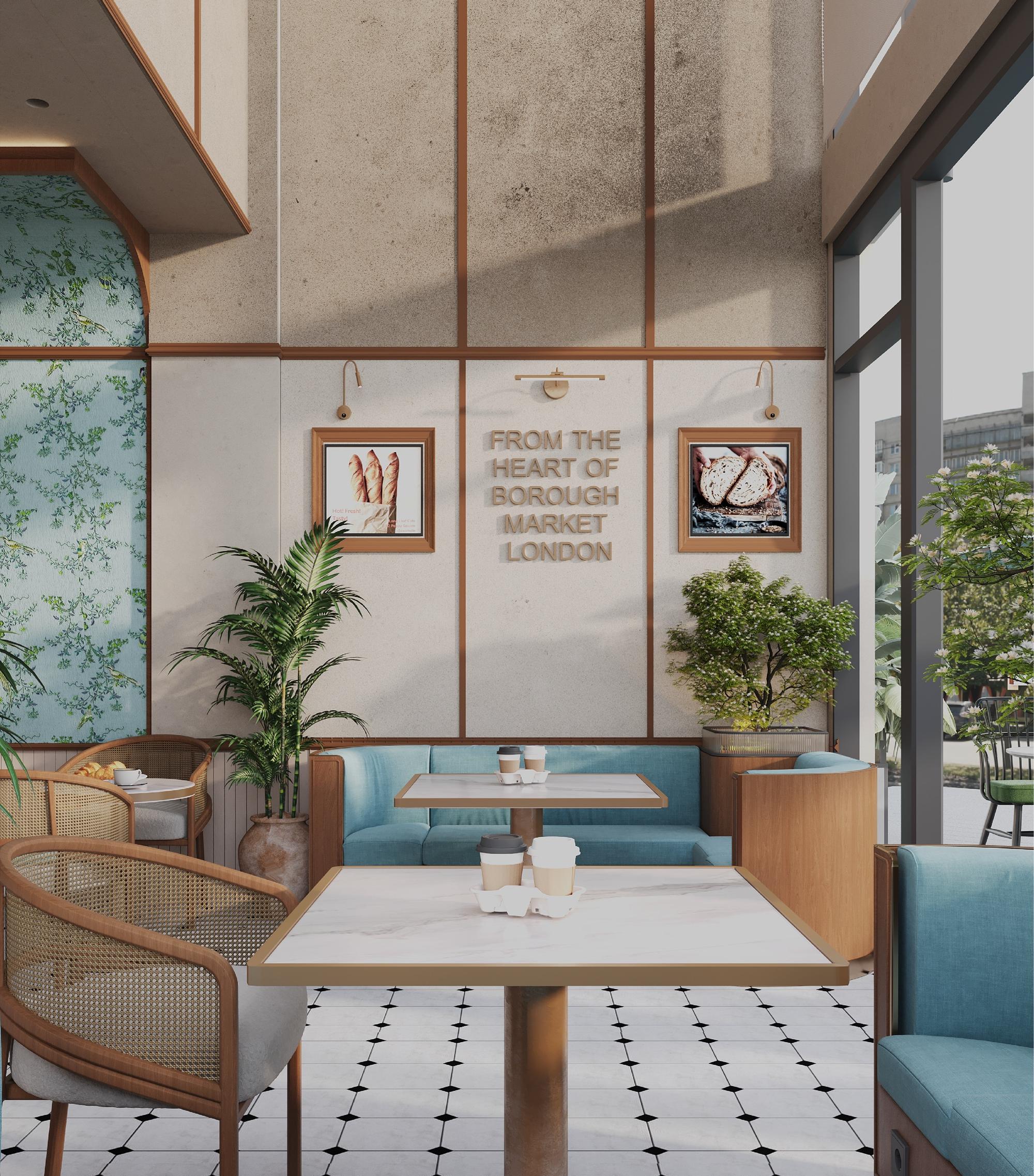Banquette and prints