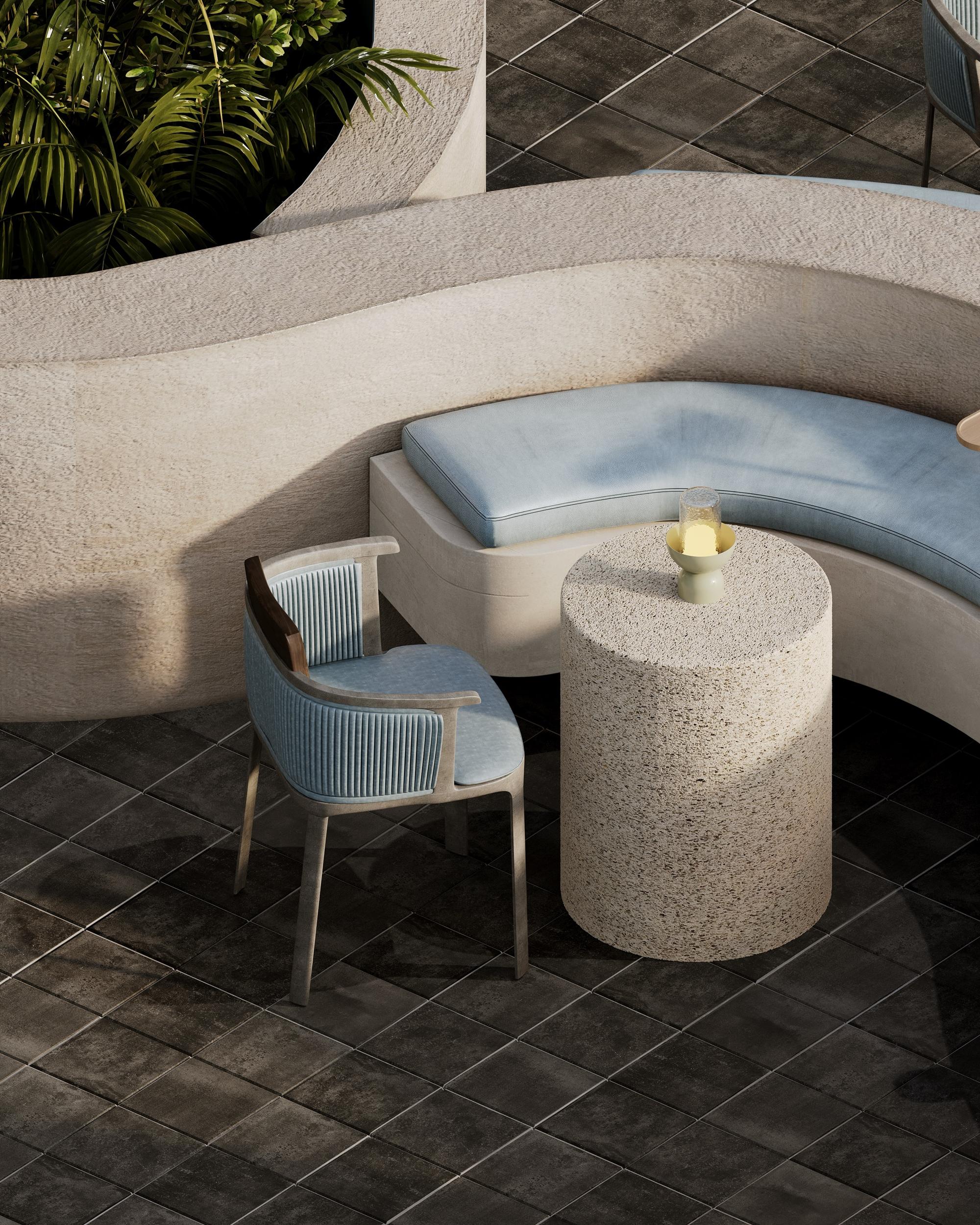 Curved banquette