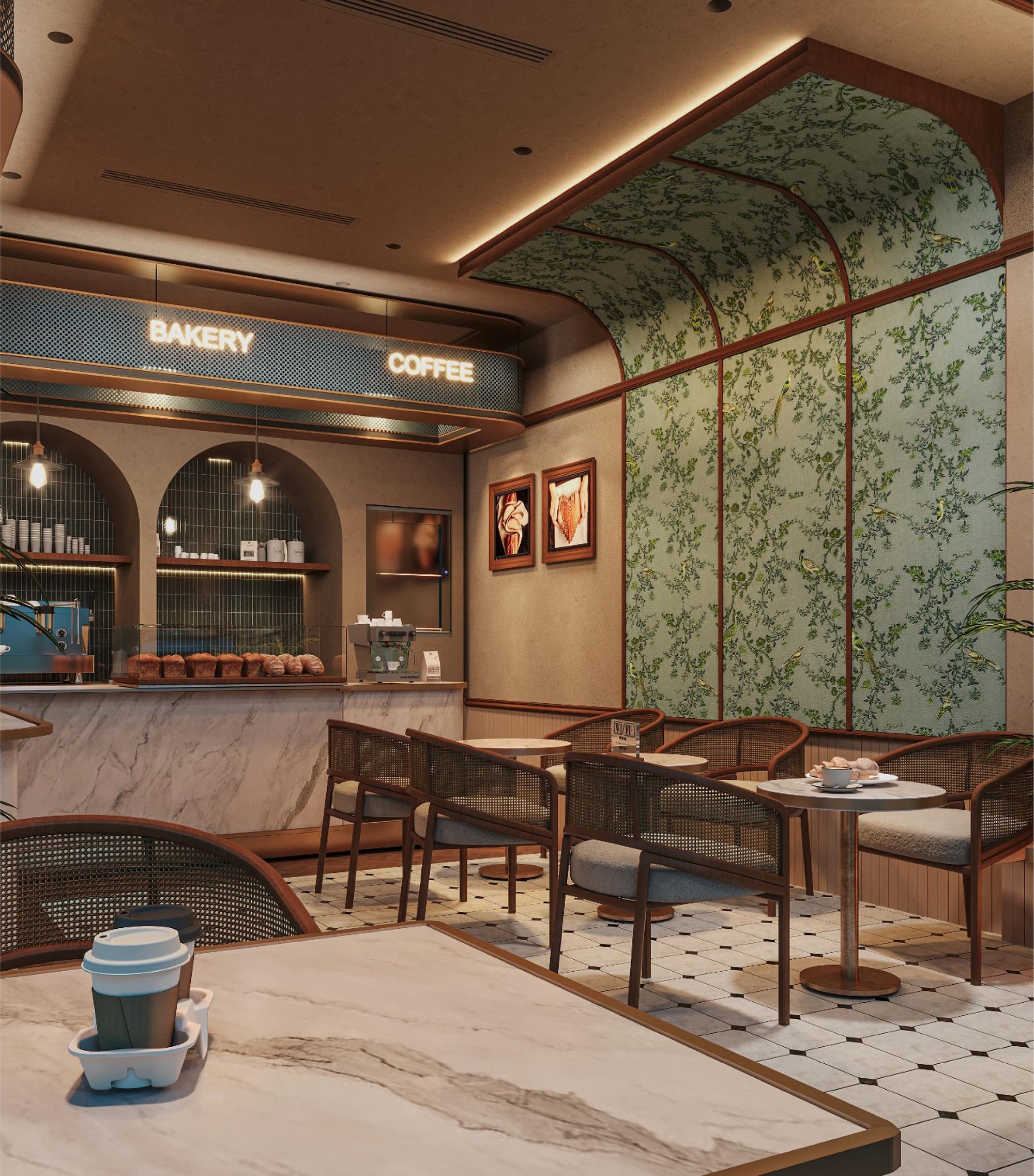 Seating toward the counter