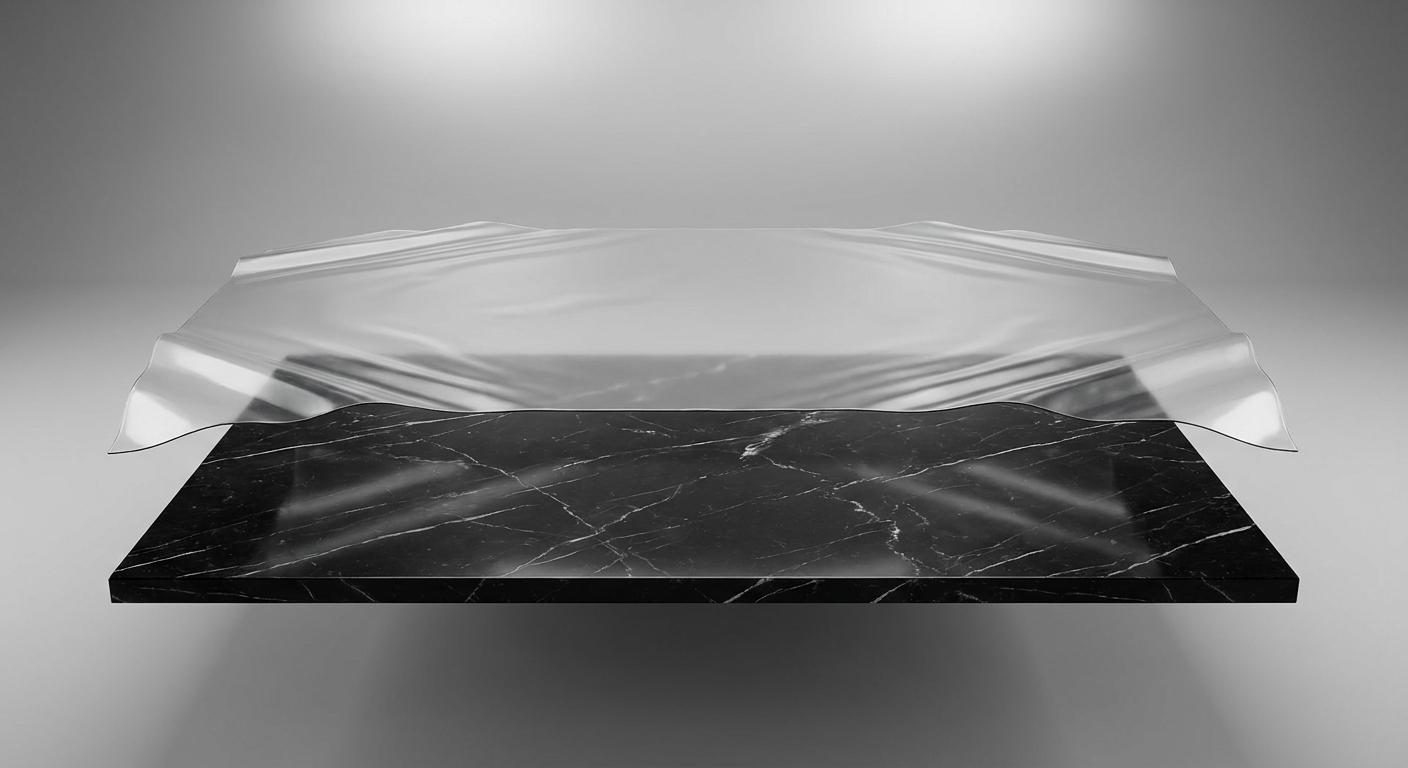 PPF (Vinilo de protección) aplicado sobre mesa de mármol