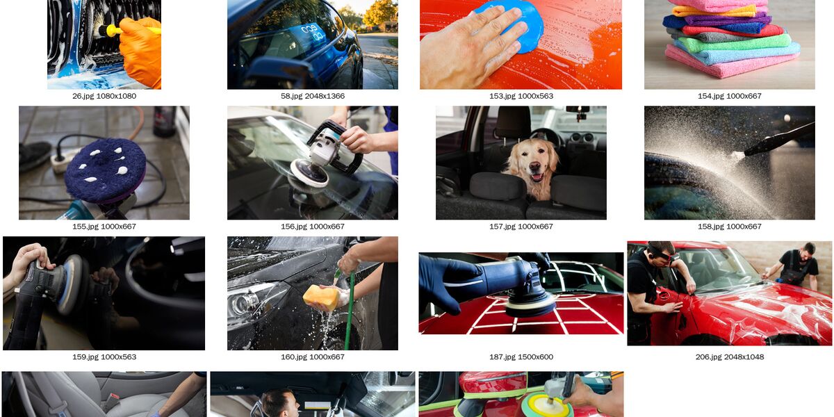 Collage of car polishing photos