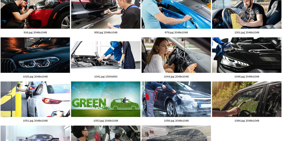 Collage of car detailing photos